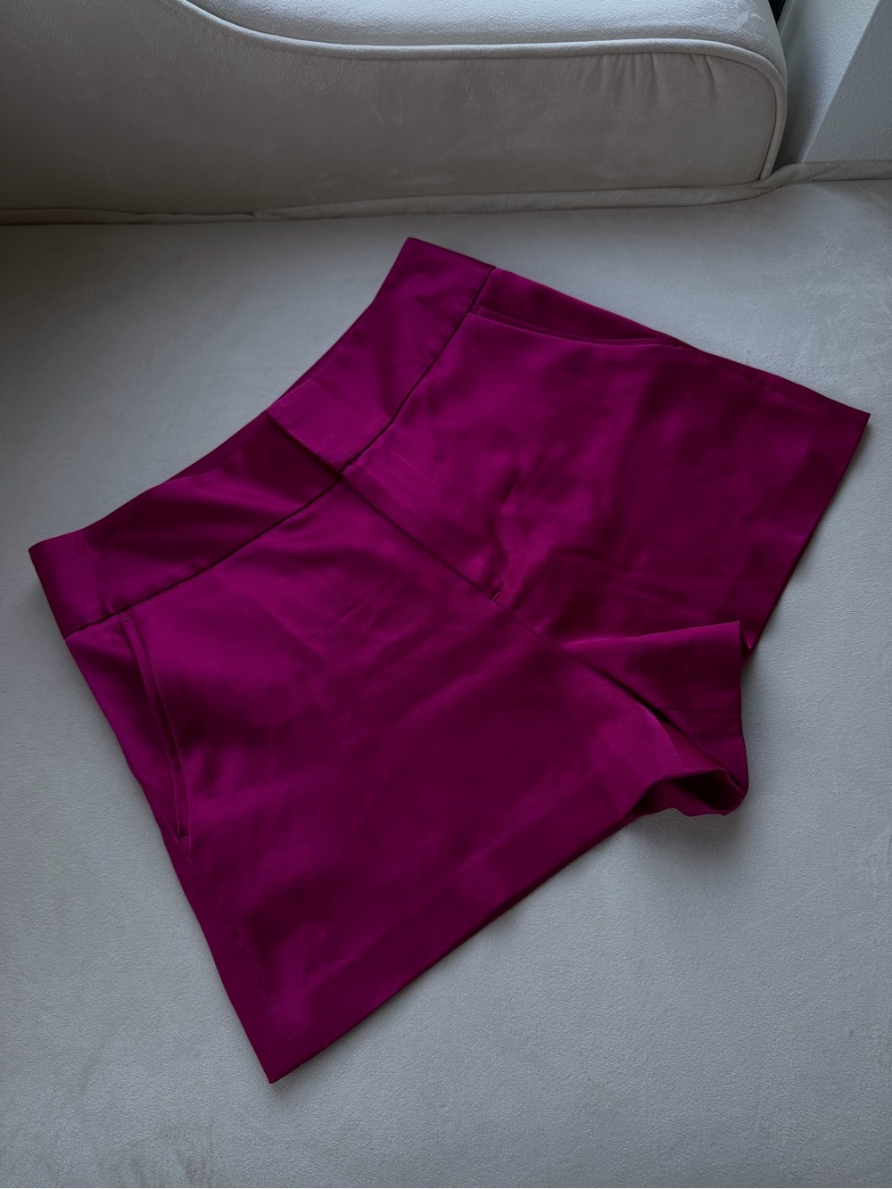 Alice + Olivia High-Waist Magenta Dress Shorts